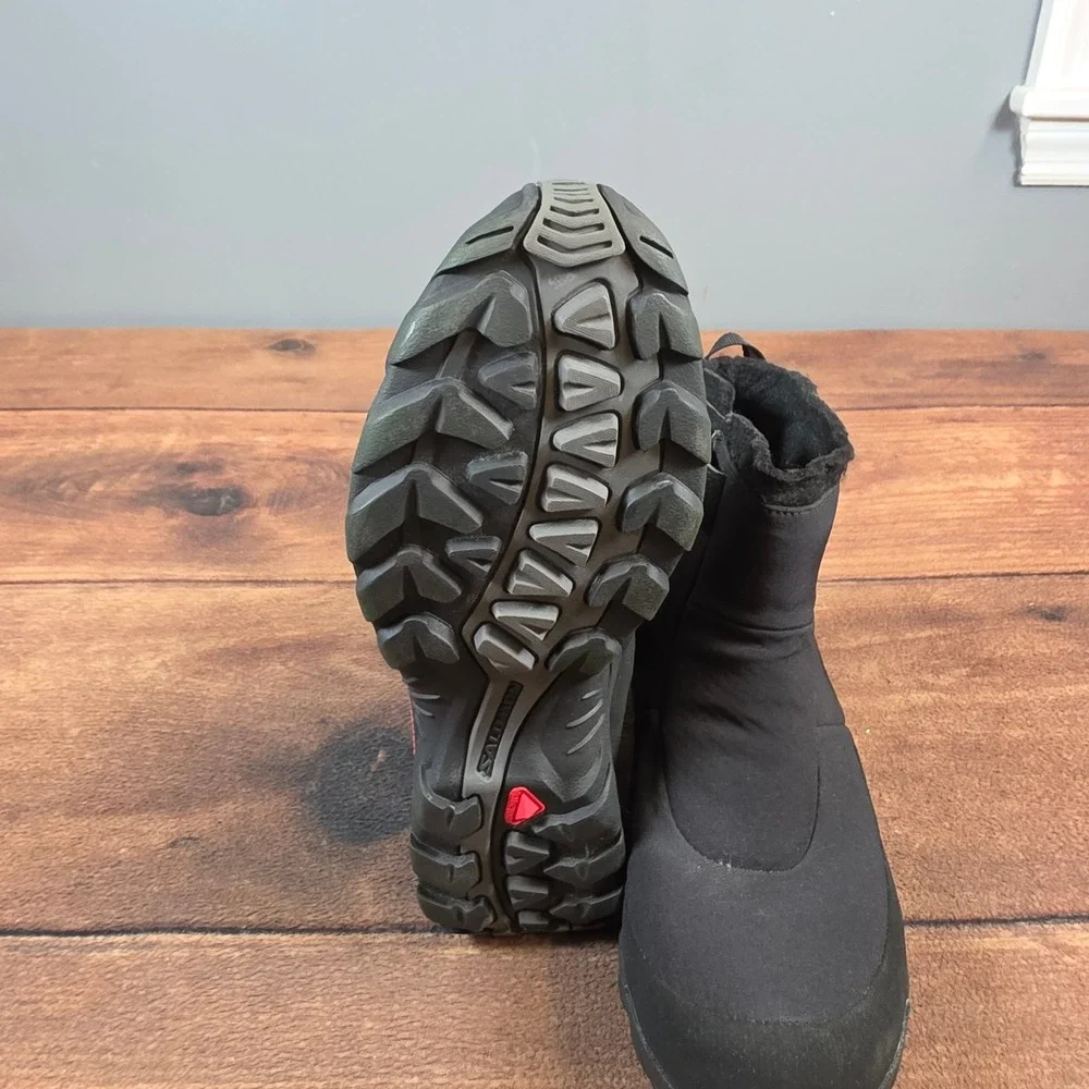 Salomon Tactile 2 TS WP Winter Boots Mens 7 Black Thinsulate Waterproof Zip
